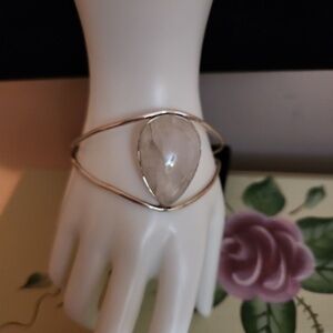 Artisan of India Sterling Silver Moonstone Cuff Bracelet